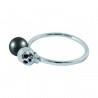 Bague Skull perle noire