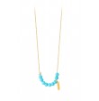 Collier blue rosary or jaune