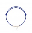 6 little treasures perles blanches cordon bleu élecrique