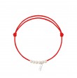 6 little treasures perles blanches cordon rouge corail