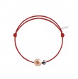 Pearly gold flower cord bracelet pink pearl