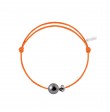 Pearly gold flower perle noire cordon mandarine