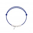 6 little XL perles blanches cordon bleu électrique