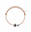 Bracelet cordon perle simple noire de Tahiti
