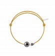 Bracelet cordon perle simple noire de Tahiti