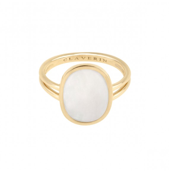 Organic white mother-of-pearl ring