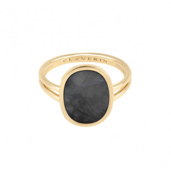 Organic grey mother-of-pearl ring
