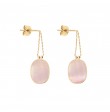 Organic pink mother-of-pearl earrings