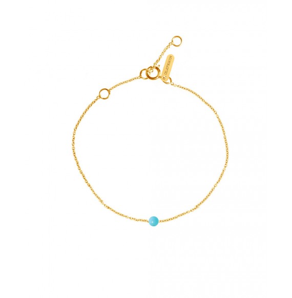 Bracelet Simply mini perle de turquoise or jaune