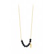 Collier black rosary or jaune