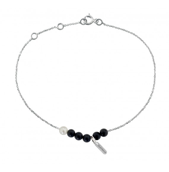 Blue/black rosary bracelet