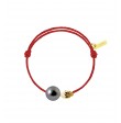 Baby gold skull perle noire cordon rouge passion
