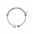 Baby pirate perle blanche cordon gris cendré