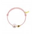 Baby pirate perle blanche cordon rose poudré