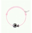 Baby flower perle noire cordon baby rose