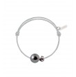 Baby flower perle noire cordon gris perle