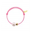 Baby flower perle blanche cordon rose fuschia