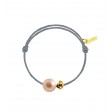 Baby flower perle rose cordon gris cendré