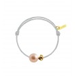 Baby flower perle rose cordon gris perle