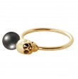 Bague Skull perle noire