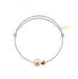 Pearly gold flower perle rose cordon gris perle
