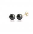 Puces simply pearly perles noires 7 mm