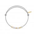 8 little treasures perles blanches cordon gris perle