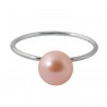 Pink pearl thread ring