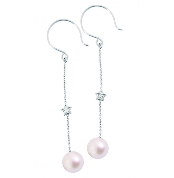 Long Pearly Star Earrings