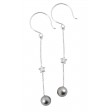 Long Pearly Star Earrings (Black Pearl)
