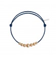 Cordon chute perle rose bleu marine