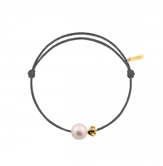 Pearly gold flower cordon gris cendré