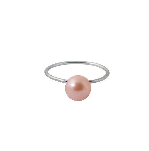 Bague Fil perle rose