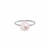 Bague tresse perle blanche