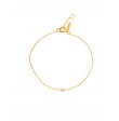 Bracelet perle blanche sur chaine or blanc